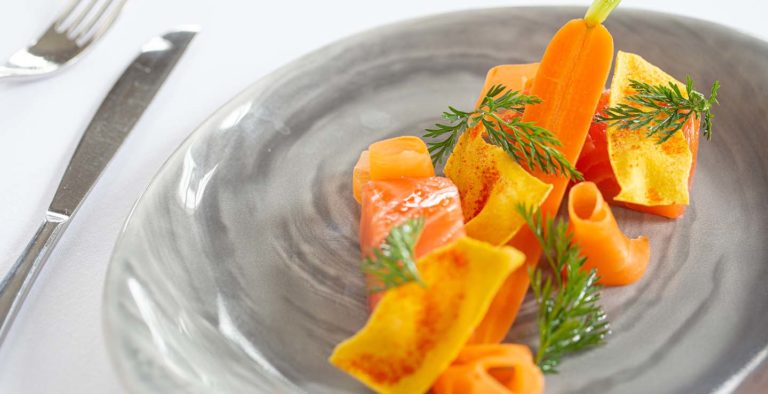 Plated meal at Chaddesley Restaurant | Brockencote Hall