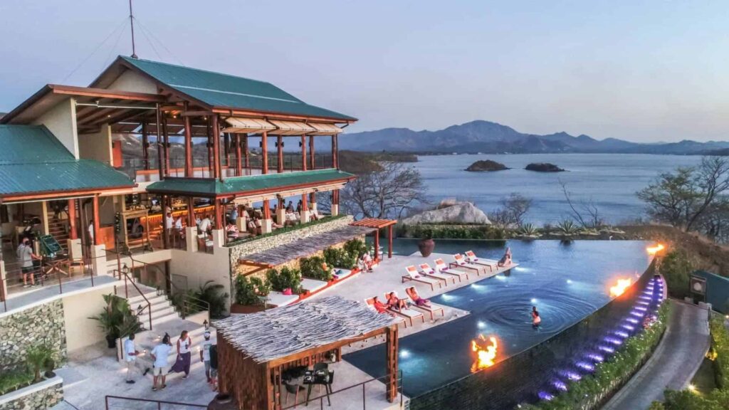 Casa Chameleon at Las Catalinas Resort in Costa Rica featuring Sentido Norte Restaurant and infinity-style plunge pool overlooking the Pacific Ocean