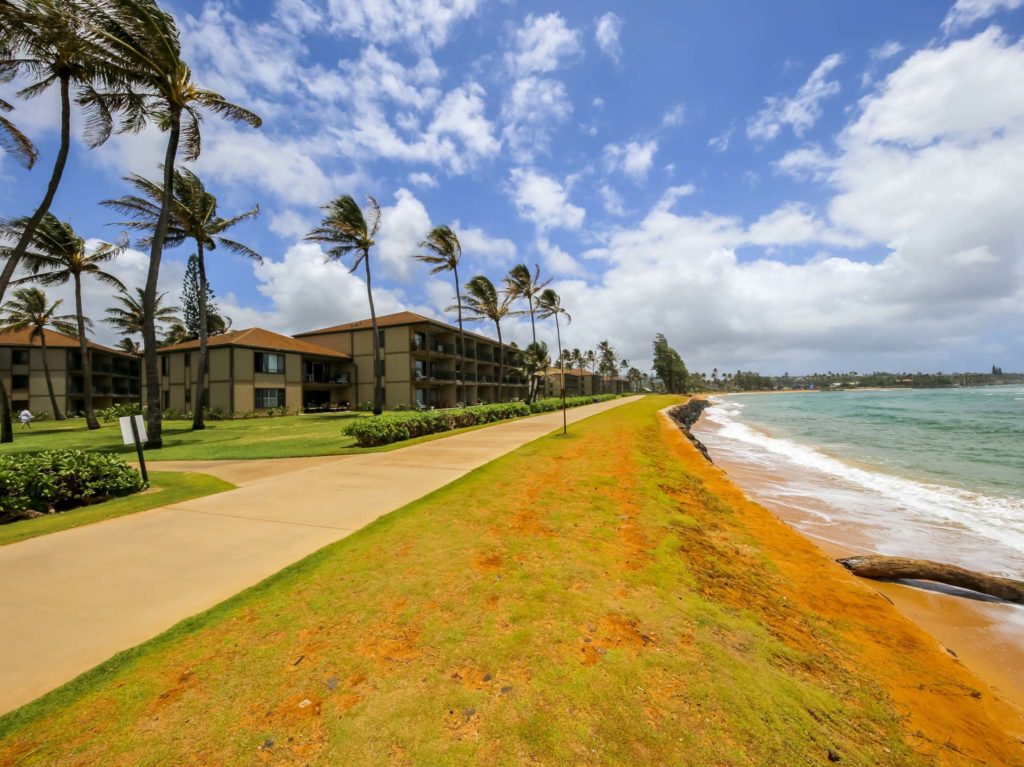 Bike trail along the beach outside Pono Kai Resort.
