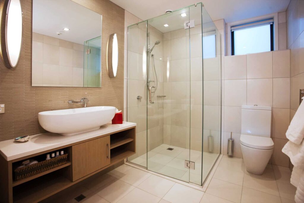 Executive Lake View 2 Bedroom Apartment bathroom with walk-in shower
