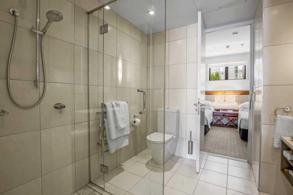 Executive Lake View 3 Bedroom Apartment bathroom with walk-in shower