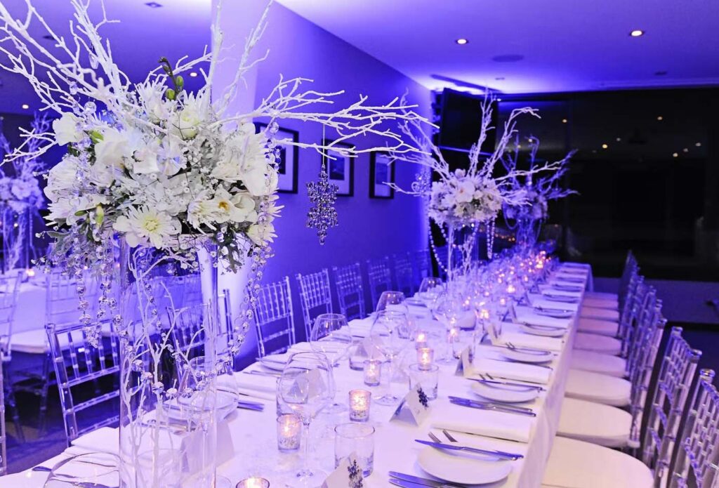 Wedding reception centerpieces at the Rees Hotel