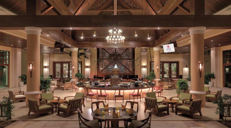 Tables and chairs of the Champa Cafe at Sokha Siem Reap Resort