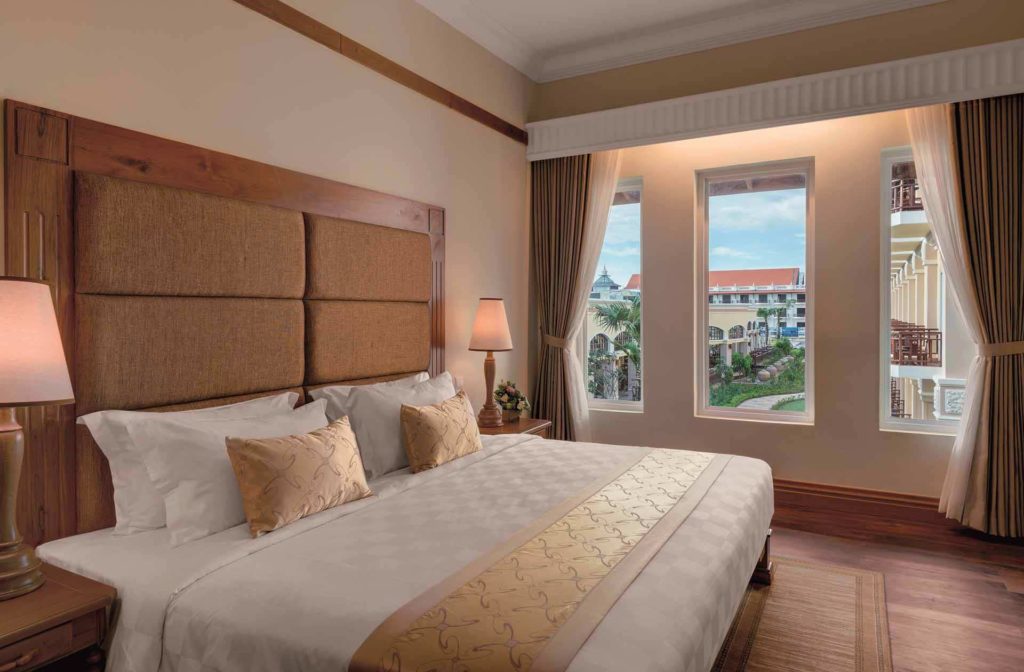 Deluxe king bed room with pool view at the Sokha Siem Reap Resort