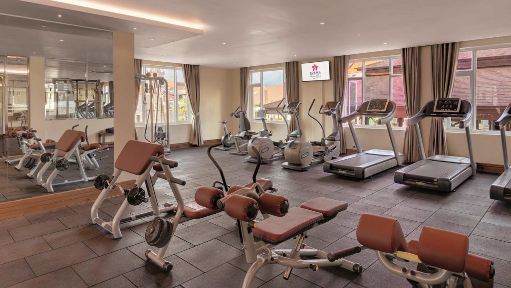 Gym equipment at the Sokha Siem Reap Resort fitness center