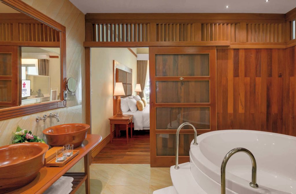 Bathroom of the junior suite at the Sokha Siem Reap Resort