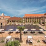 Sokha Siem Reap Resort salt water pool and poolside cabanas and loungers
