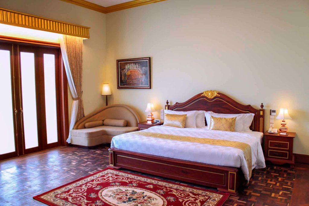 Bedroom with king bed of the Royal Sokha Villa at the Sokha Siem Reap Resort