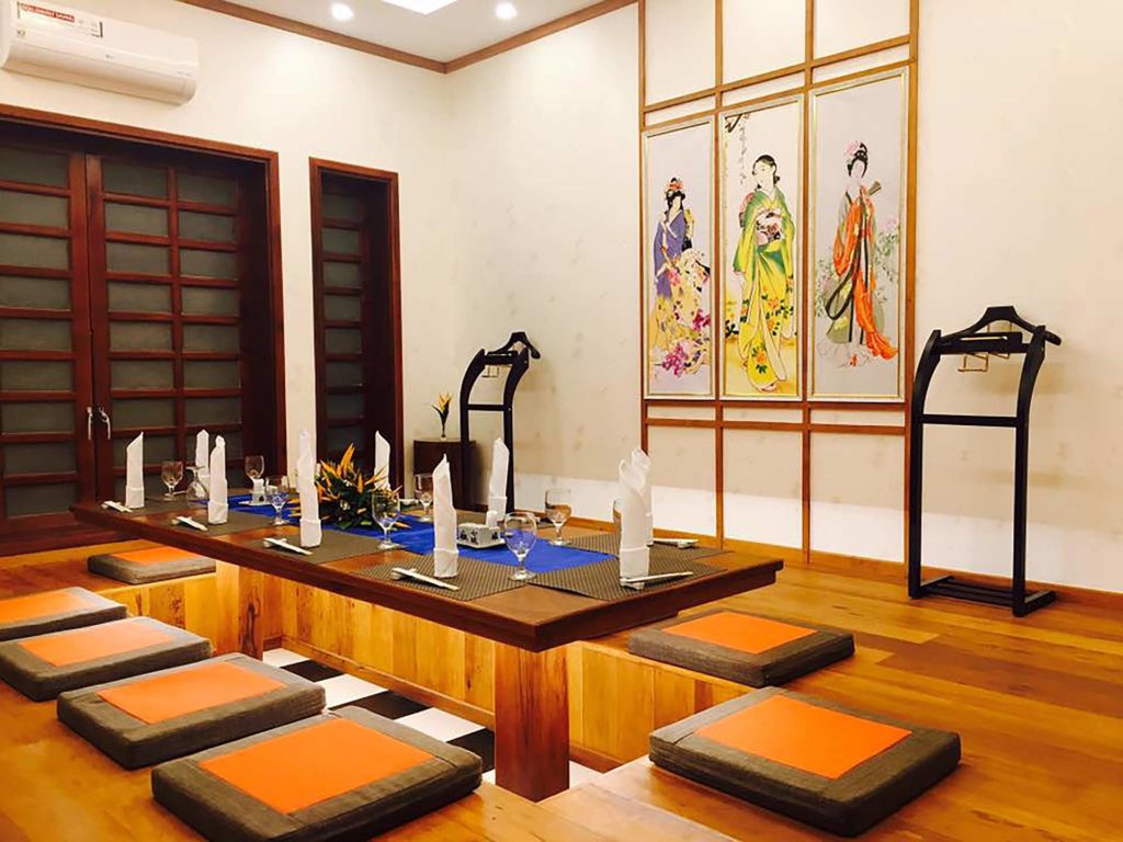 Private dining room with traditional floor seating at Takezono Restaurant of the Sokha Siem Reap Resort